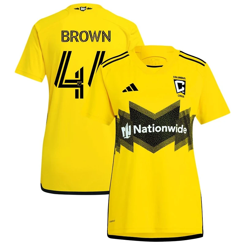 Tristan Brown Women's adidas  Yellow Columbus Crew 2024 The Home Kit Replica Custom Jersey