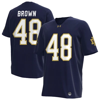Mickey Brown Men's Under Armour Navy Notre Dame Fighting Irish NIL Pick-A-Player Replica Football Jersey