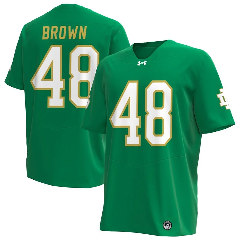 Mickey Brown Men's Under Armour Kelly Green Notre Dame Fighting Irish Alternate NIL Pick-A-Player Replica Football Jersey