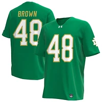 Mickey Brown Men's Under Armour Kelly Green Notre Dame Fighting Irish Alternate NIL Pick-A-Player Replica Football Jersey