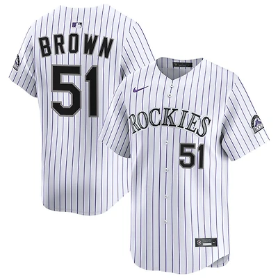 McCade Brown Men's Nike White Colorado Rockies Home Limited Custom Jersey