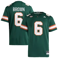 Damari Brown Men's adidas  Green Miami Hurricanes NIL Pick-A-Player Alternate Premier Football Jersey