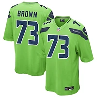 Logan Brown Men's Nike Neon Green Seattle Seahawks Alternate Custom Game Jersey