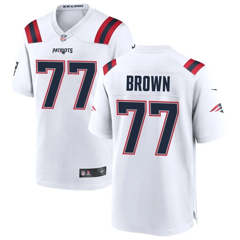Ben Brown Men's Nike White New England Patriots Custom Game Jersey