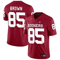 Trey Brown Men's Jordan Brand Crimson Oklahoma Sooners NIL Pick-A-Player Football Replica Jersey