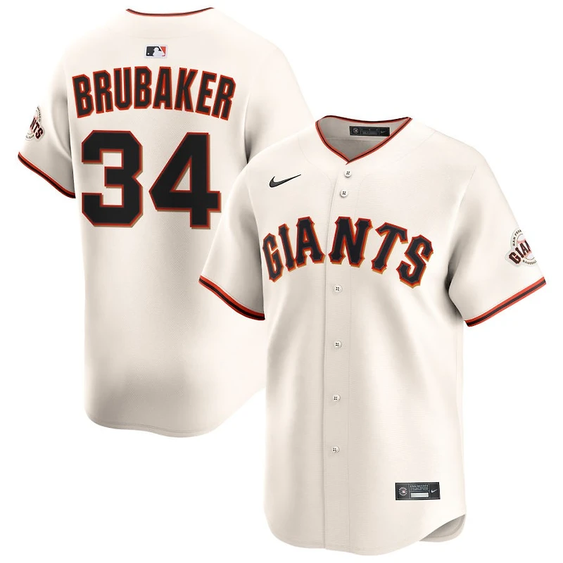 JT Brubaker Men's Nike Cream San Francisco Giants Home Limited Custom Jersey