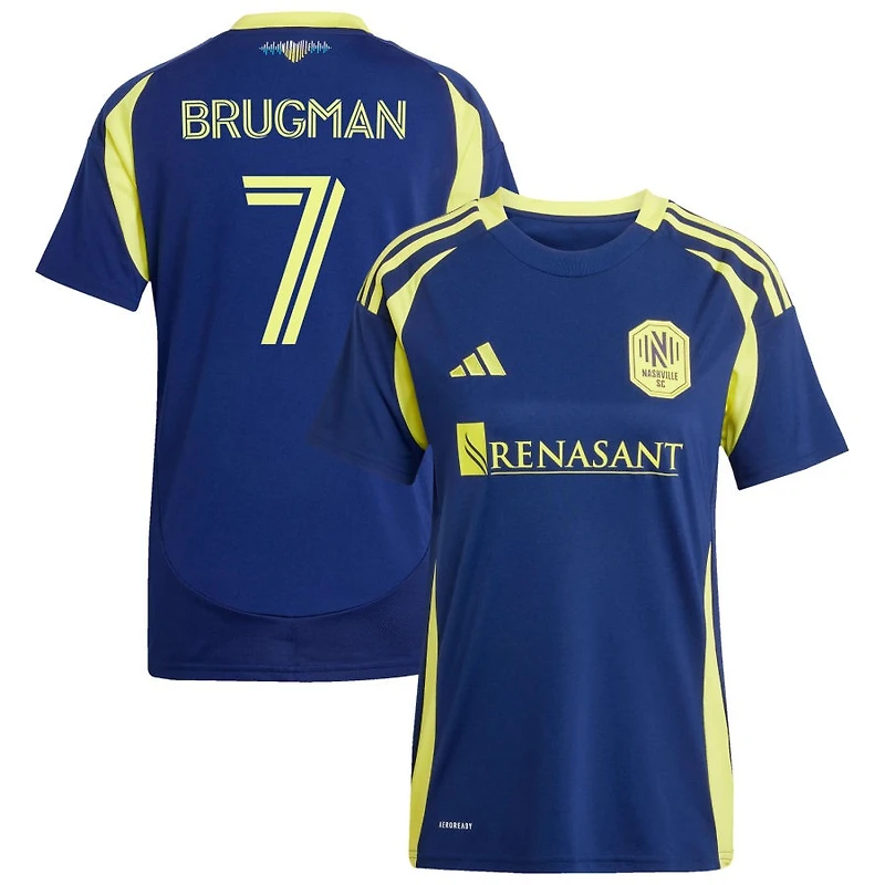 Gaston Brugman Women's adidas  Navy Nashville SC 2025 The Heart of Nashville Kit Replica Custom Jersey