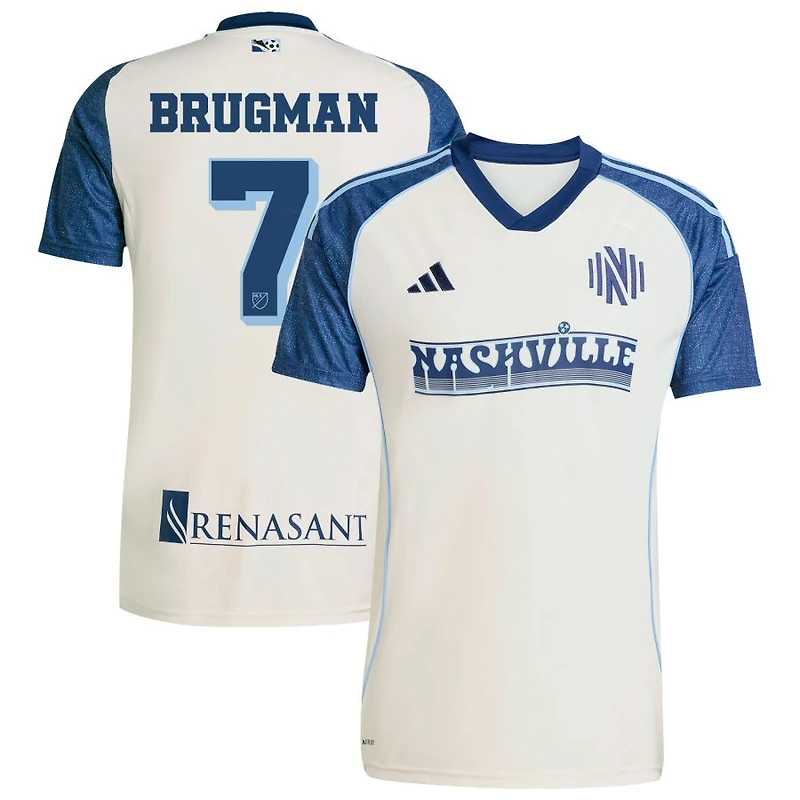 Gaston Brugman Men's adidas White Nashville SC 2025 Third Replica Custom Jersey