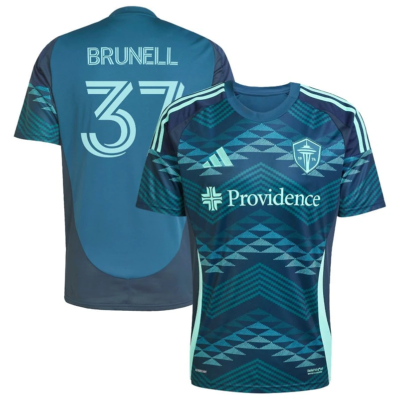 Snyder Brunell Men's adidas Blue Seattle Sounders FC 2025 The Salish Sea Kit Replica Custom Jersey
