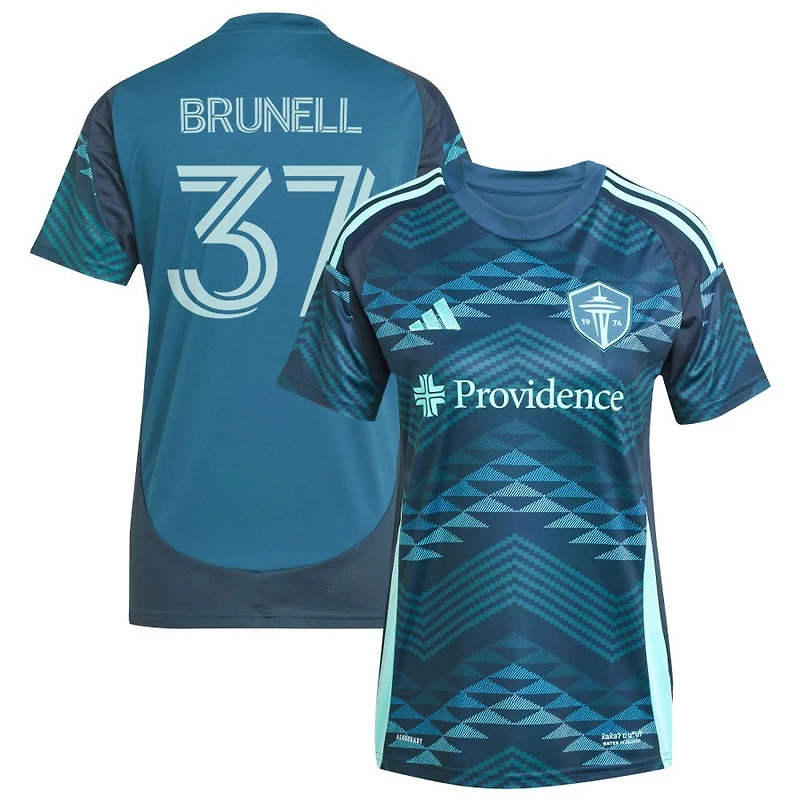 Snyder Brunell Women's adidas  Blue Seattle Sounders FC 2025 The Salish Sea Kit Replica Custom Jersey
