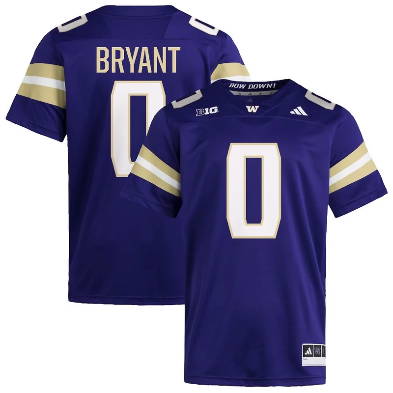 Leroy Bryant Men's adidas Purple Washington Huskies NIL Pick-A-Player Home Premier Football Jersey