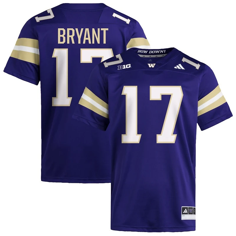 Deven Bryant Men's adidas  Purple Washington Huskies NIL Pick-A-Player Home Premier Football Jersey