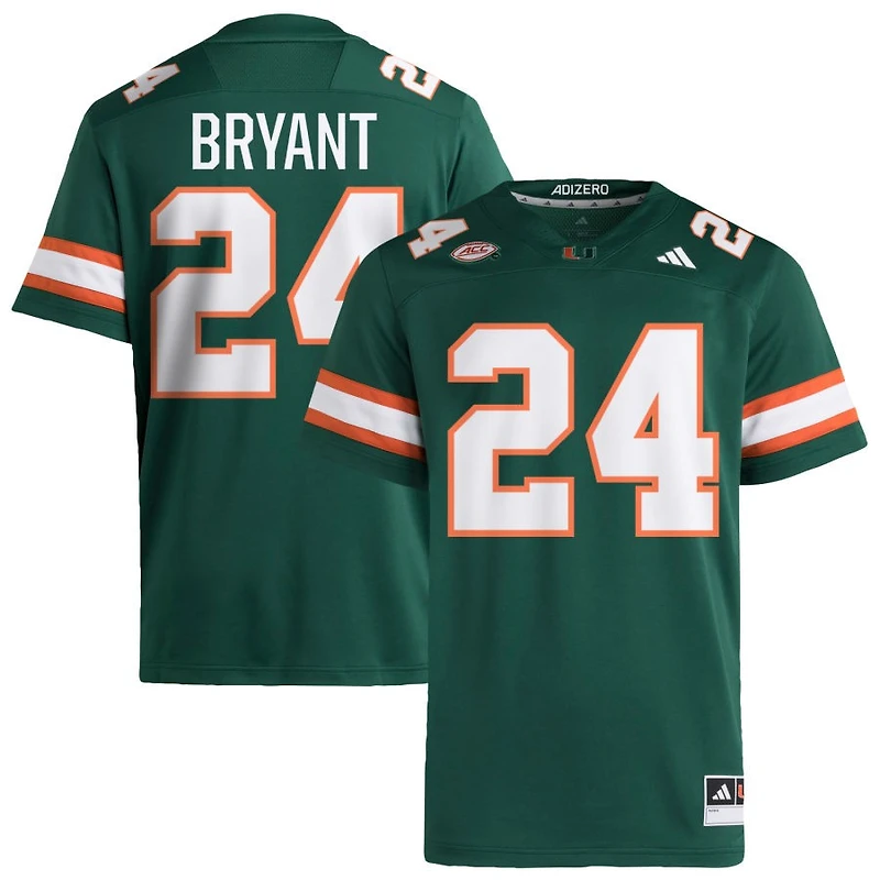 Malik Bryant Men's adidas Green Miami Hurricanes NIL Pick-A-Player Alternate Premier Football Jersey