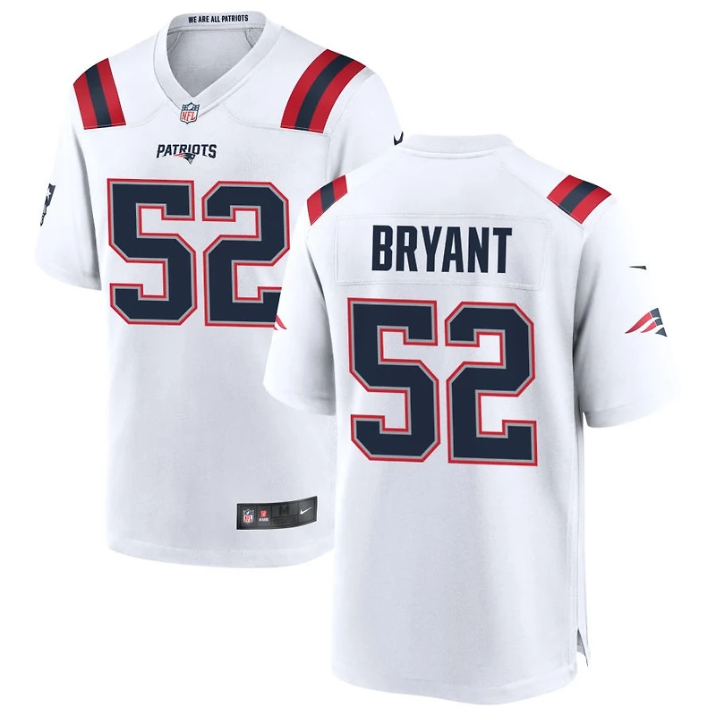Marcus Bryant Men's Nike White New England Patriots Custom Game Jersey