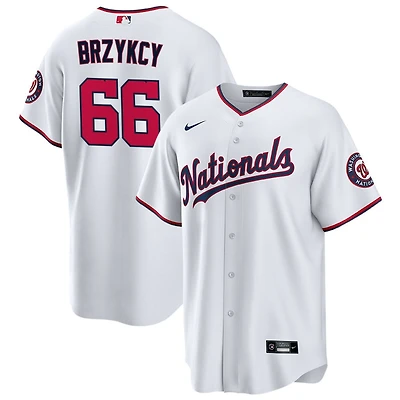 Zach Brzykcy Youth Nike White Washington Nationals Replica Custom Jersey
