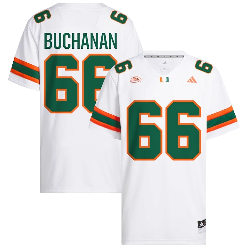 Max Buchanan Men's adidas White Miami Hurricanes NIL Pick-A-Player White Premier Football Jersey