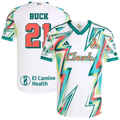 Noel Buck Men's adidas White San Jose Earthquakes 2025 Third Authentic Custom Jersey