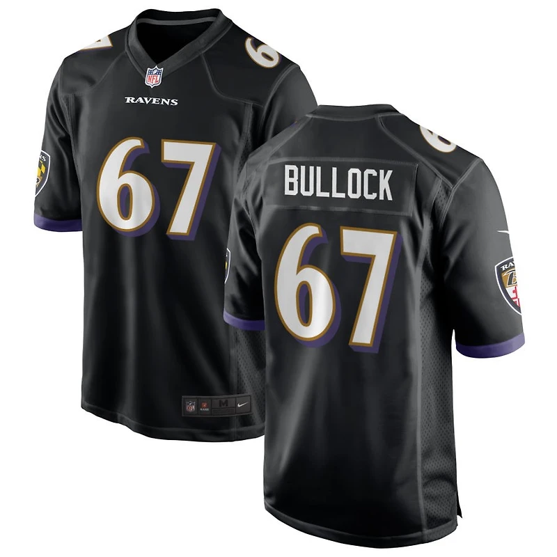 Corey Bullock Men's Nike Black Baltimore Ravens Alternate Custom Game Jersey