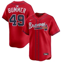 Aaron Bummer Men's Nike Red Atlanta Braves Alternate Limited Custom Jersey