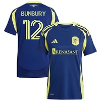 Teal Bunbury Women's adidas  Navy Nashville SC 2025 The Heart of Nashville Kit Replica Custom Jersey