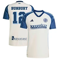 Teal Bunbury Men's adidas White Nashville SC 2025 Third Replica Custom Jersey