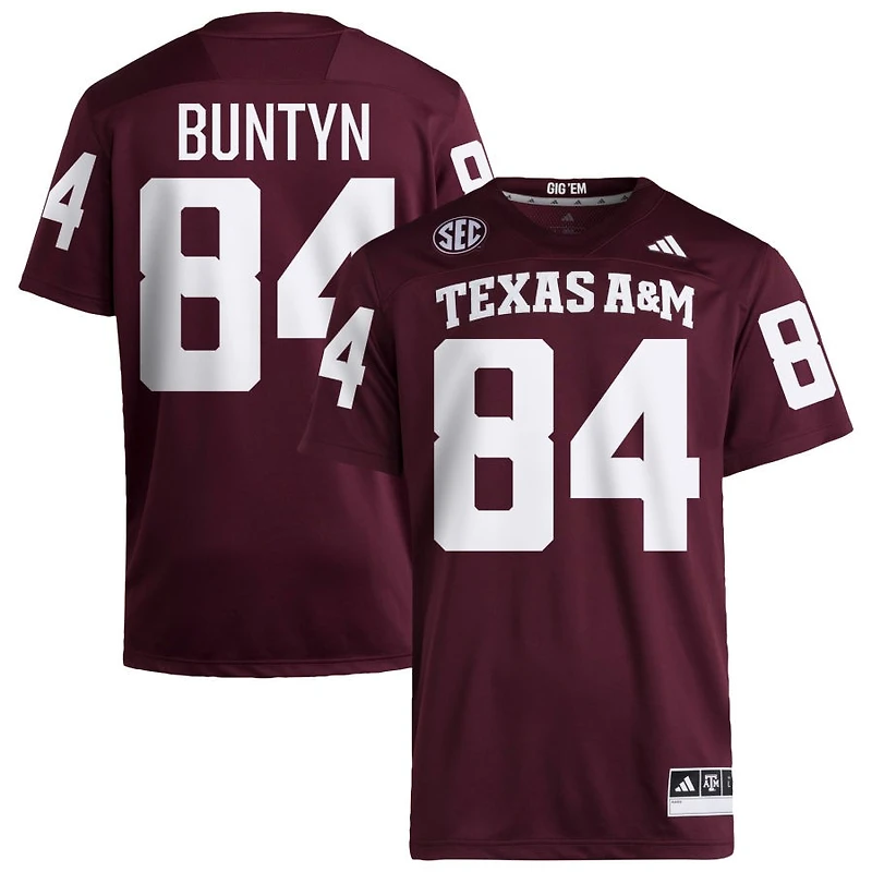 Blake Buntyn Men's adidas Maroon Texas A&M Aggies NIL Pick-A-Player Home Premier Football Jersey