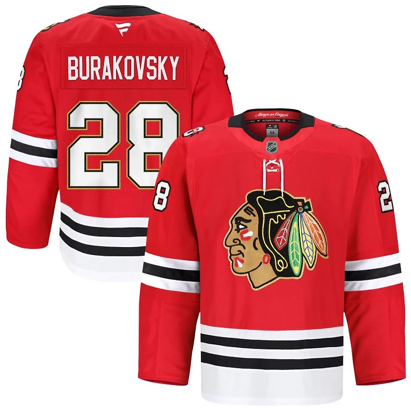 Andre Burakovsky Men's Fanatics Red Chicago Blackhawks Anniversary, Home Authentic Pro Custom Jersey