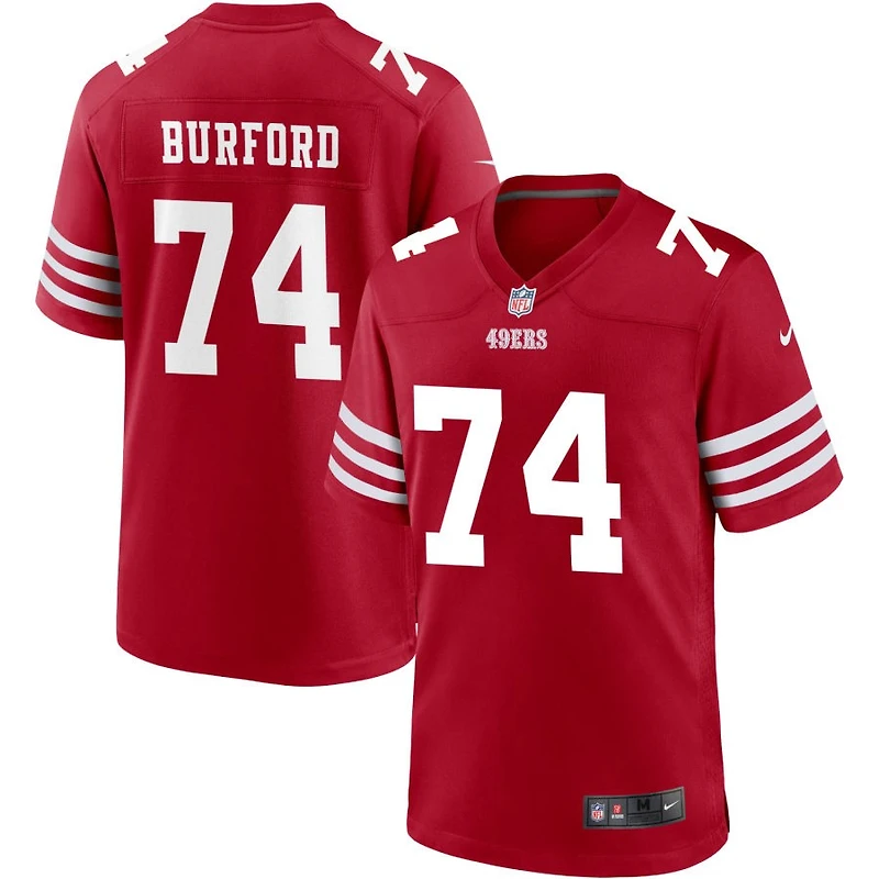 Spencer Burford Men's Nike Scarlet San Francisco 49ers Custom Jersey