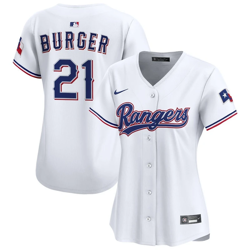 Jake Burger Women's Nike White Texas Rangers Home Limited Custom Jersey