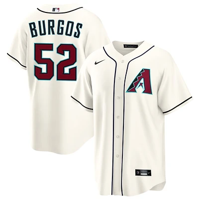 Juan Burgos Men's Nike  Cream Arizona Diamondbacks Home Custom Replica Jersey