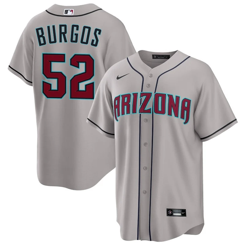 Juan Burgos Men's Nike Gray Arizona Diamondbacks Road Custom Replica Jersey