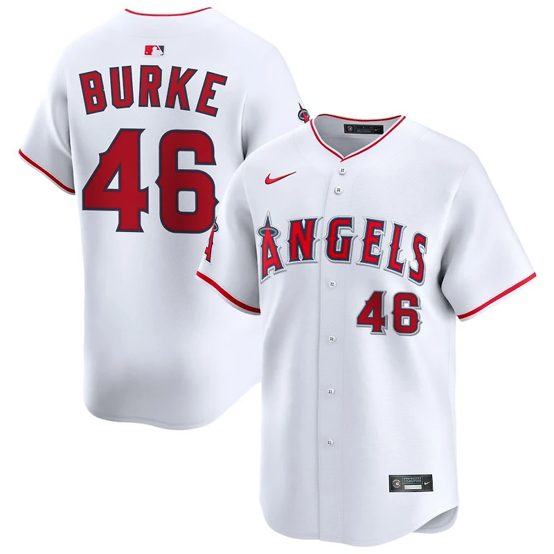 Brock Burke Men's Nike White Los Angeles Angels Home Limited Custom Jersey