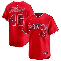 Brock Burke Men's Nike Red Los Angeles Angels Alternate Limited Custom Jersey