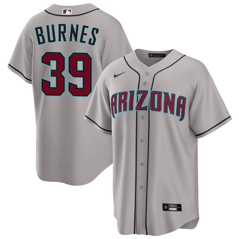 Corbin Burnes Men's Nike Gray Arizona Diamondbacks Road Custom Replica Jersey