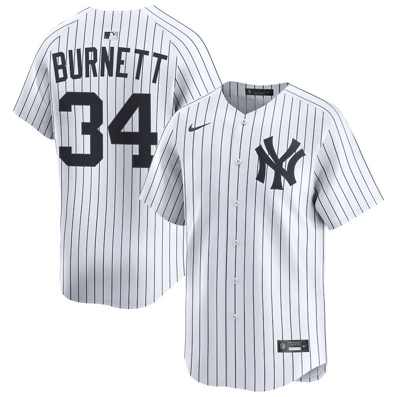 A.J. Burnett Men's Nike White New York Yankees Home Limited Pick-A-Player Retired Roster Jersey