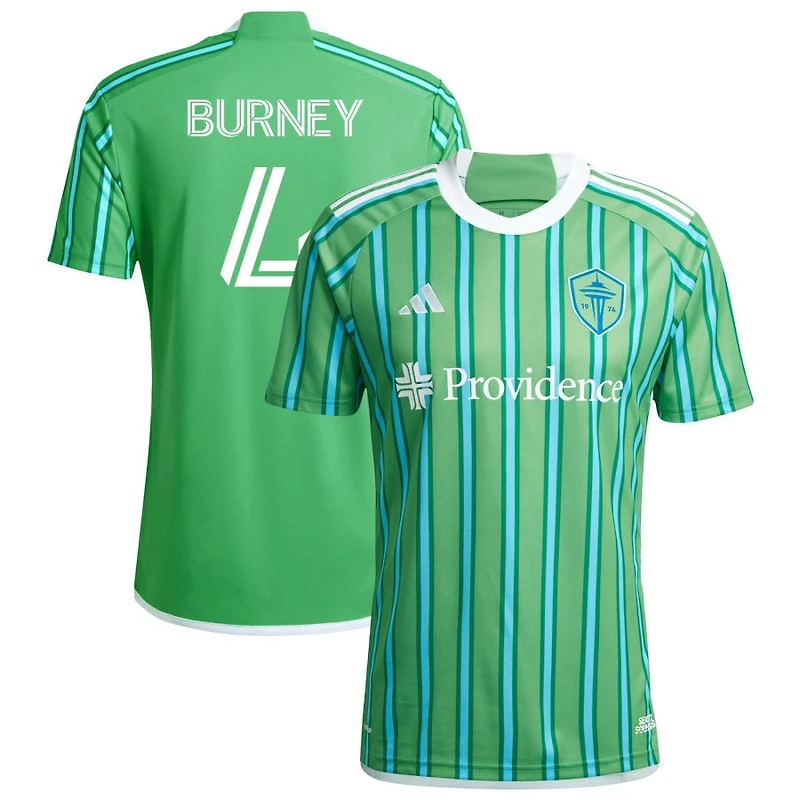 Leo Burney Men's adidas  Green Seattle Sounders FC 2024 The Anniversary Kit Replica Custom Jersey