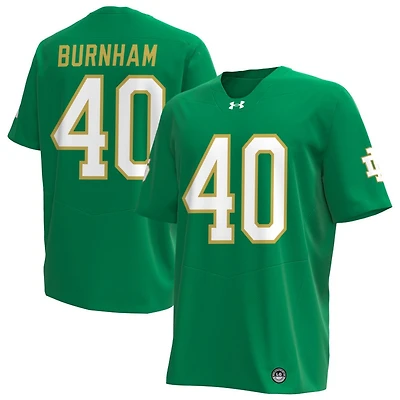 Joshua Burnham Men's Under Armour Kelly Green Notre Dame Fighting Irish Alternate NIL Pick-A-Player Replica Football Jersey