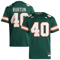 Brennan Burton Men's adidas  Green Miami Hurricanes NIL Pick-A-Player Alternate Premier Football Jersey