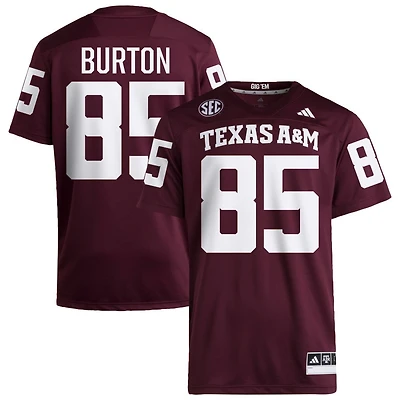 Chase Burton Men's adidas  Maroon Texas A&M Aggies NIL Pick-A-Player Home Premier Football Jersey