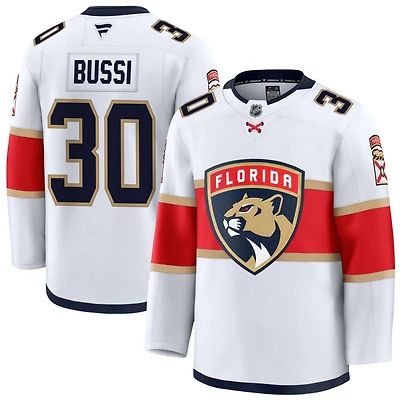 Brandon Bussi Men's Fanatics White Florida Panthers Away Premium Custom Jersey