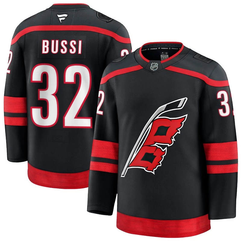 Brandon Bussi Men's Fanatics Black Carolina Hurricanes Home Premium Custom Jersey