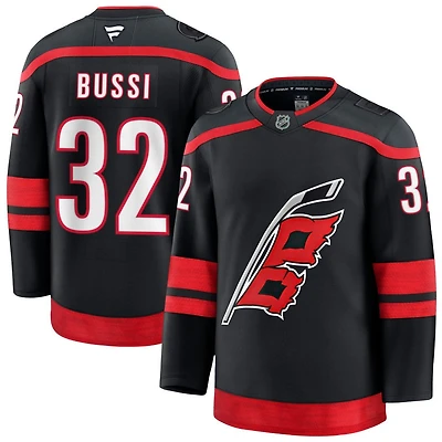 Brandon Bussi Men's Fanatics Black Carolina Hurricanes Home Premium Custom Jersey