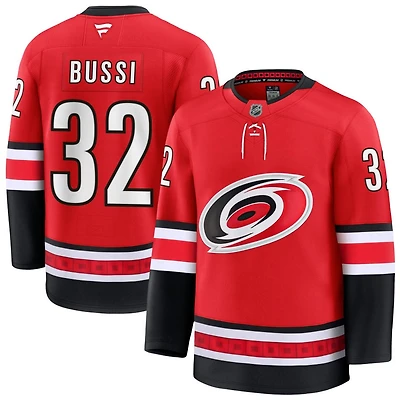 Brandon Bussi Men's Fanatics Red Carolina Hurricanes Alternate Premium Custom Jersey