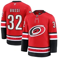 Brandon Bussi Men's Fanatics Red Carolina Hurricanes Alternate Premium Custom Jersey