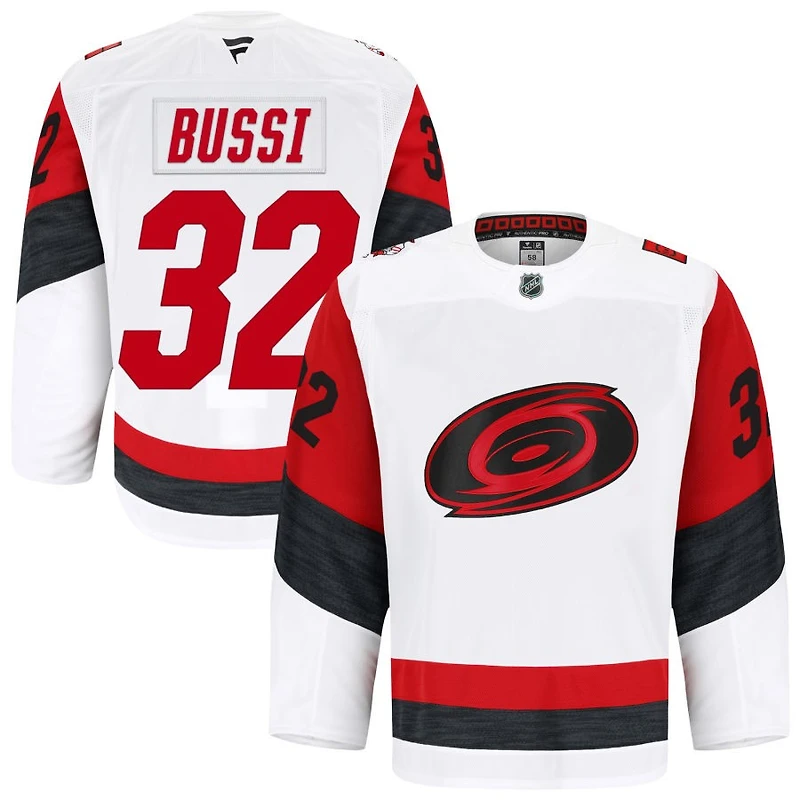 Brandon Bussi Men's Fanatics White Carolina Hurricanes Away Authentic Pro Custom Jersey