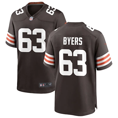 Jeremiah Byers Men's Nike Cleveland Browns Brown Custom Game Jersey