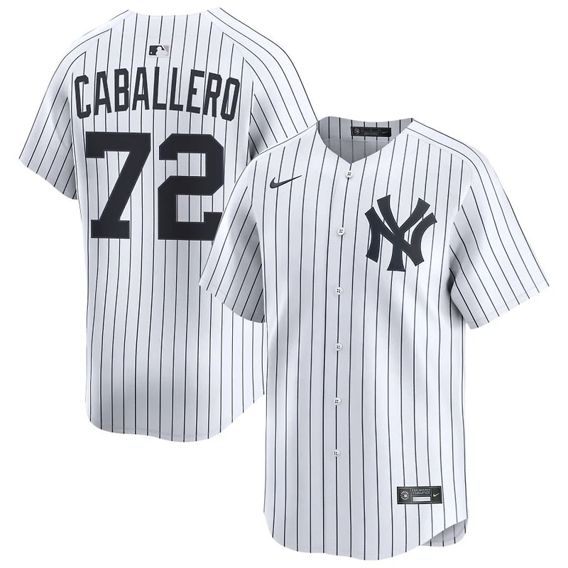 Jose Caballero Men's Nike White New York Yankees Home Limited Custom Jersey
