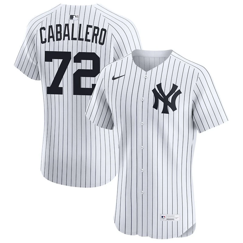 Jose Caballero Men's Nike White New York Yankees Home Elite Custom Jersey