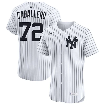 Jose Caballero Men's Nike White New York Yankees Home Elite Custom Jersey