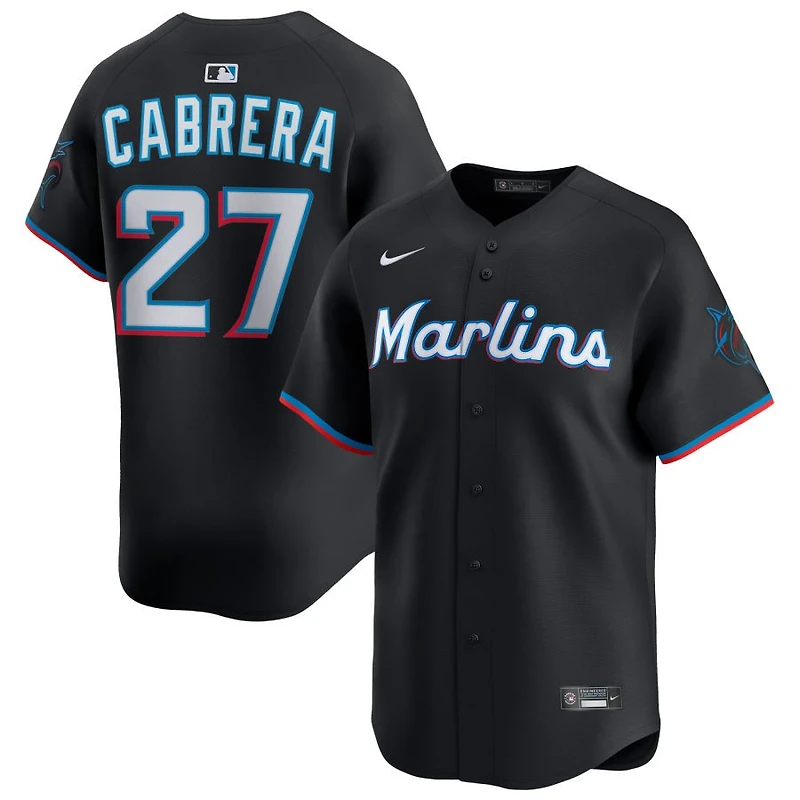Edward Cabrera Men's Nike Black Miami Marlins Alternate Limited Custom Jersey